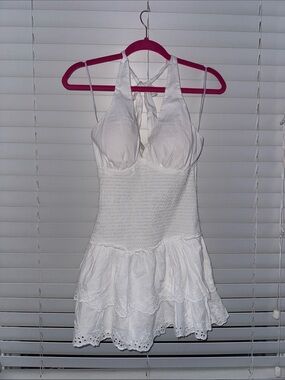 Hollister White Halter Mini Romper